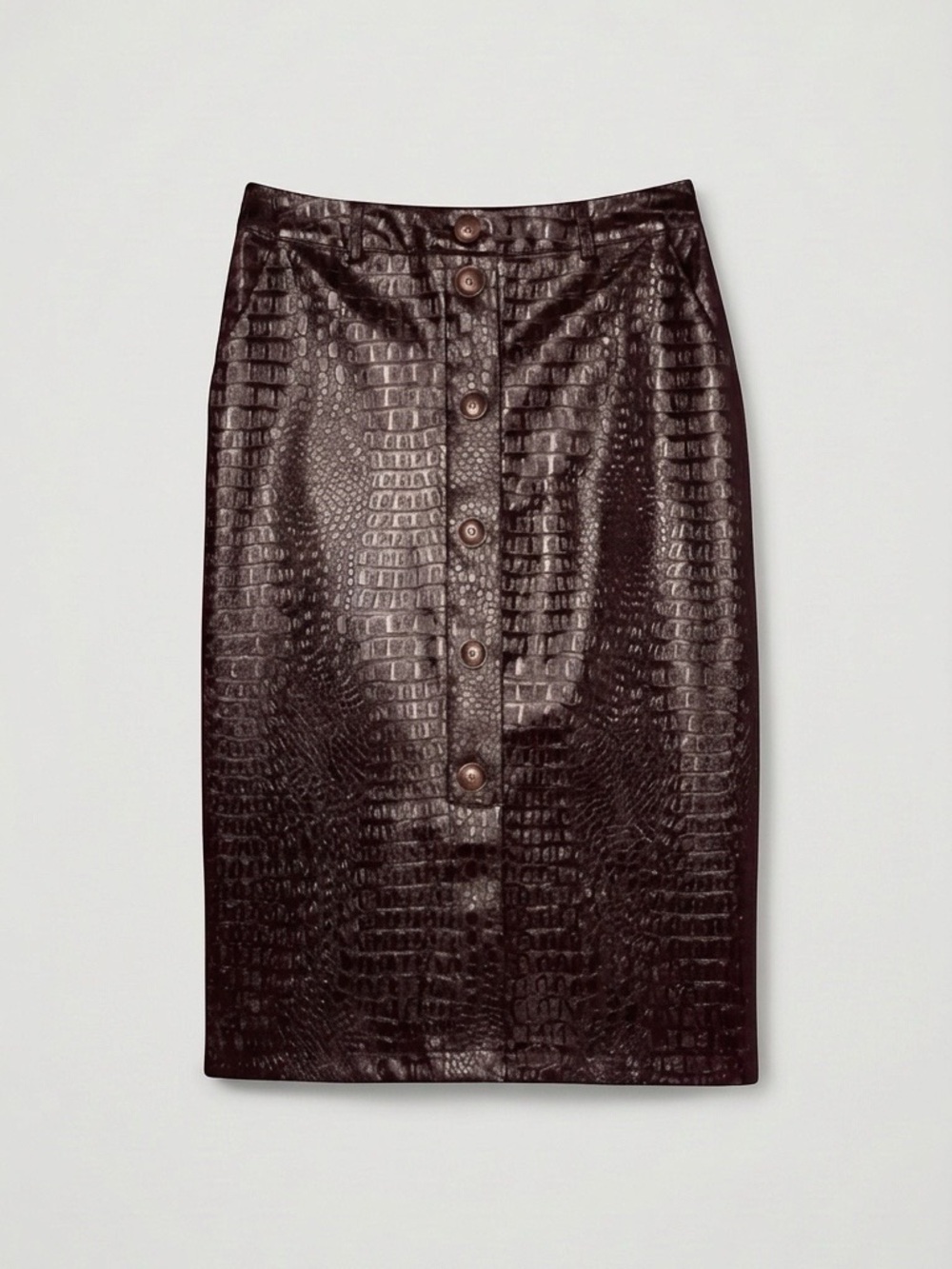Rachel Comey x Target Faux Croc Leather Midi Skirt Brown Size 6